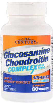 21st Century Complex Glucosamine Chondroitin plus MSM (Комплекс глюкозамина хондроитина и МСМ)  80 таблеток