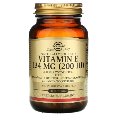 Solgar Vitamin E 134 мг (200 IU) (+ смесь токоферолов) 100 капсул.