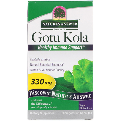 Nature's Answer Gotu Kola (Центелла азиатская) 330 мг 60 капсул