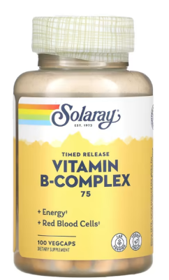 Solaray B-Complex 75 (комплекс с витаминами группы B медленного высвобождения) 100 капсул