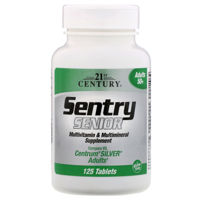 21st Century Sentry Senior Multivitamin & Multimineral Supplement Men 50+ (Мультивитаминная и мультиминеральная добавка для взрослых старше 50 лет) 125 таблеток