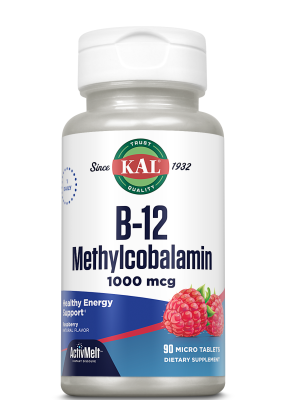 KAL B-12 Methylcobalamin ActivMelt (B-12 Метилкобаламин) со вкусом малины 1000 мкг 90 микро таблеток