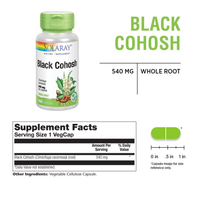 Solaray Black Cohosh Root (Корень клопогона экстракт) 540 мг 100 капсул