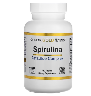 California Gold Nutrition Spirulina AstaBlue 1000 мг 180 таблеток