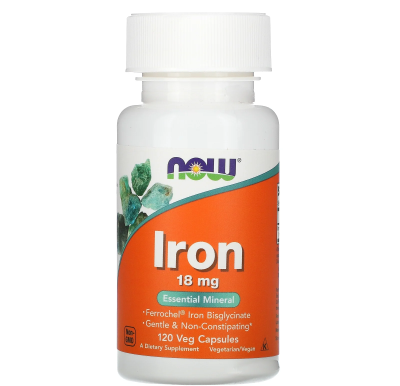 NOW Iron (Железо) 18 мг 120 капсул