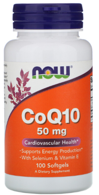 NOW CoQ10 (Коэнзим Q10) 50 мг 100 капсул