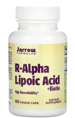Jarrow Formulas R-Alpha Lipoic Acid + Biotin (R-альфа-липоевая кислота + биотин) 60 растительных капсул