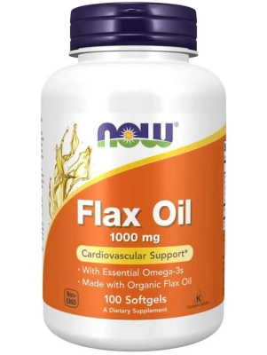 NOW Flax Oil (Льняное масло) 1000 мг 100 капсул