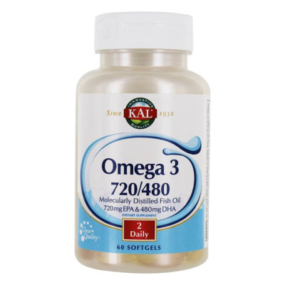 KAL Omega 3 (Омега 3) 720 EPA/ 480 DHA 1200 мг 60 гелевых капсул