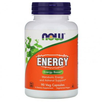 NOW  Energy (Заряд Энергии Стимулятор Метаболизма) 90 растительных капсул
