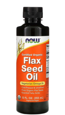 NOW Certified Organic Flax Seed Oil (сертифицированное органическое льняное масло) 355 мл