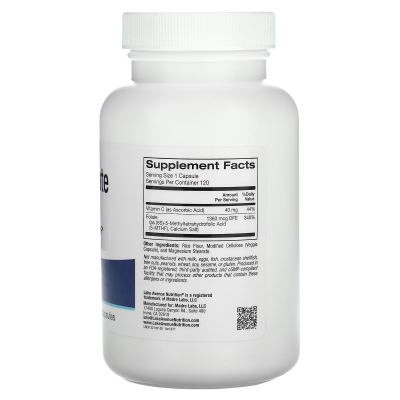 Lake Avenue Nutrition Methyl Folate (Метилфолат) 1360 мкг 120 капсул