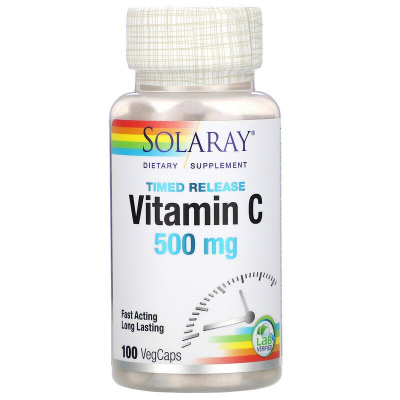 Solaray Vitamin C Time Release (Витамин C медленного высвобождения) 500 мг 100 капсул