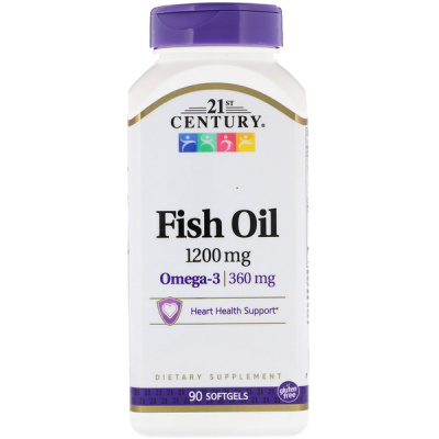 21st Century Fish Oil Omega-3 (Рыбий жир омега-3) 1200 мг 90 капсул