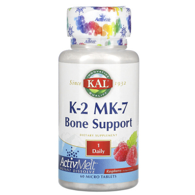 KAL K-2 MK-7 Bone Support (поддержка костей) малина 60 микротаблеток