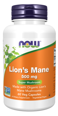 NOW Lion's Mane (Львиная грива) 500 мг 60 вег капсул
