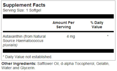Solaray Astaxanthin (Астаксантин) 4 мг 60 гелевых капсул
