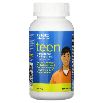GNC Milestones Teen Multivitamin For Boys 12-17 (мультивитамины для мальчиков 12-17 лет) 120 таблеток