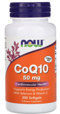 NOW CoQ10 (Коэнзим Q10) 50 мг 200 капсул