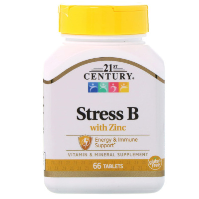 21st Century Stress B с цинком 66 таблеток