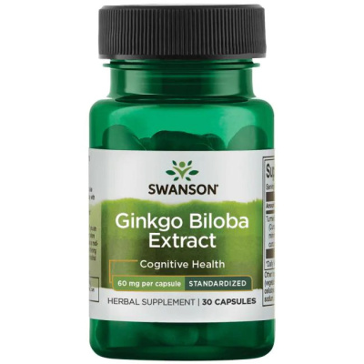 Swanson Ginkgo Biloba Extract (Экстракт гинкго билоба) 120 мг 100 вег капсул, срок годности 11/2023