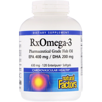 Natural Factors Rx Omega-3 Factors (Омега-3) 630 мг 120 капсул Enteripure