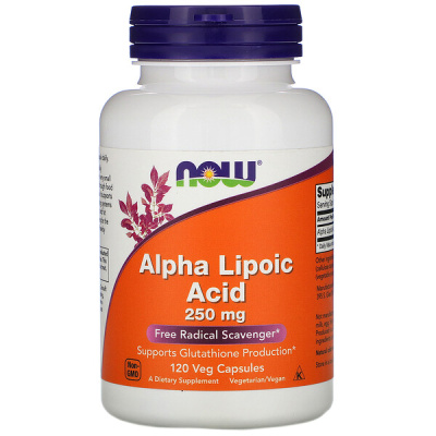 NOW Alpha Lipoic Acid (Альфа-липоевая кислота) 250 мг 120 капсул