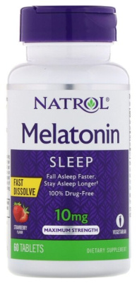 Natrol Melatonin Fast Dissolve (Мелатонин) клубника 10 мг 75 таблеток