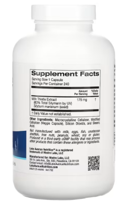 Lake Avenue Nutrition Milk Thistle Extract (Экстракт расторопши) 175 мг 240 вег капсул