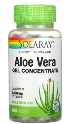 Solaray  Aloe Vera Gel Concentrate (концентрированный гель алоэ вера) 2000 мг  100 вег капсул