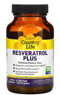 Country Life Resveratrol Plus (Ресвератрол) 120 капсул