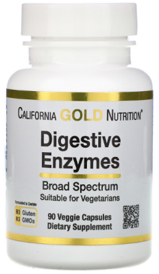 California Gold Nutrition Digestive Enzymes (Пищеварительные ферменты широкого спектра) 90 капсул