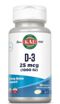 KAL D-3 1000 IU ActivGels (Витамин D-3) 1000 МЕ 100 гелевых капсул, срок годности 06/2024