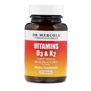 Dr. Mercola Vitamins D3 & K2 (Витамины D3 и K2 30 капсул