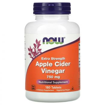 NOW  Apple Cider Vinegar Extra Strength (Яблочный уксус повышенная сила действия) 750 мг 180 таблеток