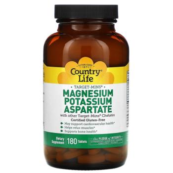 Country Life Target-Mins Magnesium Potassium Aspartate (аспартат магния и калия) 180 таблеток