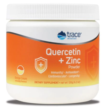 Trace Minerals Quercetin + Zinc Powder (Кверцетин + Цинк порошок) вкус апельсин 120 г