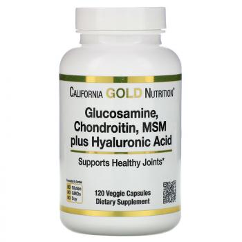 California Gold Nutrition Glucosamine Chondroitin MSM plus Hyaluronic Acid (Глюкозамин хондроитин МСМ с гиалуроновой кислотой) 120 капсул