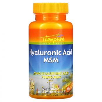 Thompson Hyaluronic Acid MSM (Гиалуроновая кислота МСМ) 30 вегетарианских капсул