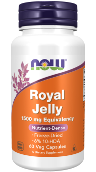 NOW Royal Jelly (маточное молочко) 1500 мг 60 вег капсул