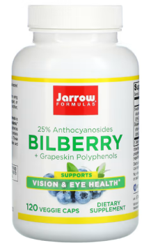 Jarrow Formulas Bilberry + Grapeskin Polyphenols 280 мг 120 вег. капсул
