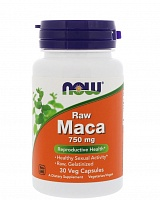 NOW Maca 100% Органическая Сырая 750 мг 30 капсул