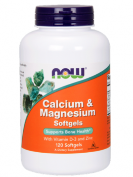 NOW Calcium & Magnesium with Vitamin D-3 and Zinc (Кальций и магний с витамином Д-3 и цинком) 120 softgel