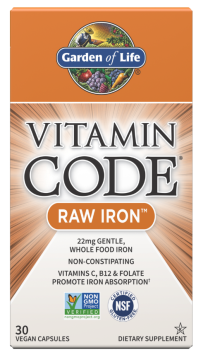 Garden Of Life Vita On Code Raw Iron (сырое железо) 30 вег капсул