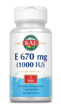 KAL E 670 mg (1000 IU) (Витамин E) 670 мг 1000 МЕ 30 гелевых капсул, срок годности 12/2023