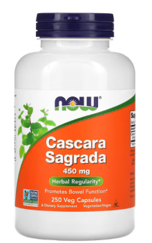 NOW Cascara Sagrada 450 мг 250 вег капсул