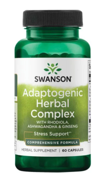 Swanson Adaptogenic Herbal Complex with Rhodiola, Ashwagandha & Ginseng (Адаптогенный травяной комплекс с родиолой, ашвагандой и женьшенем) 60 капсул