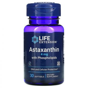 Life Extension Astaxanthin with Phospholipids (Астаксантин с фосфолипидами) 4 мг 30 капсул, срок годности 12/2023