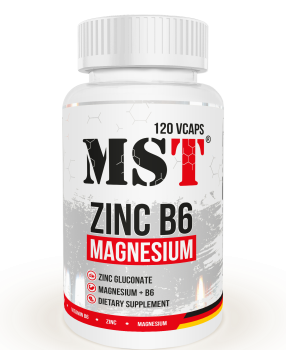 MST Zinc Magnesium B6 (Цинк Магний Б6) 120 веганских капсул, срок годности 30/11/2023