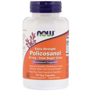 NOW Extra Strength Policosanol (поликозанол) 40 мг 90 капсул